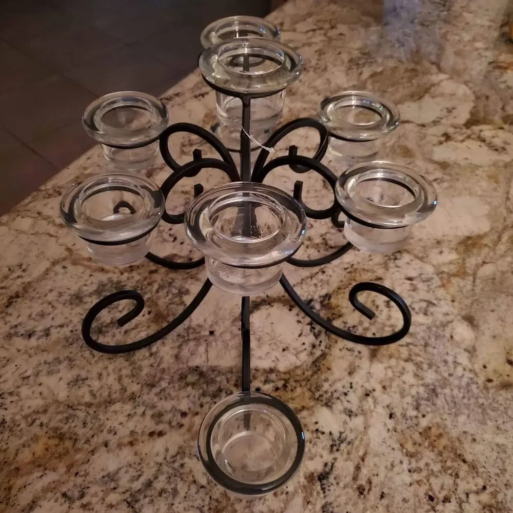 Mikasa Wrought-iron and Glass Centerpiece featuring 9 votive Candle Holders